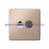 Systeme Electric ArtGallery Песочный Розетка двойная ТВ + компьютерная RJ45, кат. 5Е GAL001289