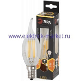 Лампа светодиодная Эра F-LED BXS-7W-827-E14 (филамент, свеча на ветру, 7Вт, тепл, E14)