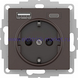 SE AtlasDesign Мокко Розетка 16А с USB A+C (5В/2,4А/3 А, 2х5В/1,5А), мех ATN000632