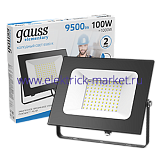 Gauss Прожектор Elementary 100W 9500lm 6500К 175-265V IP65 черный LED