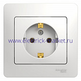 Systeme Electric Glossa Бел Розетка с/з (в сборе с рамкой) GSL000142