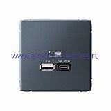 Systeme Electric ArtGallery Грифель USB Розетка A + тип-C 45Вт высокоскор.заряд. QC, PD, механизм GAL000729