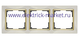 Werkel Snabb Рамка на 3 поста WL03-Frame-03-ivory-GD Слоновая кость/Золото