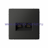Systeme Electric ArtGallery Базальт Розетка двойная компьютерная RJ45+RJ45, кат.6А, механизм GAL001488