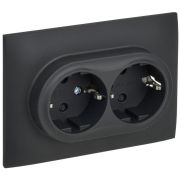 Розетка 2-м SKANDY 16А с заземл. защ. шторки в сборе SK-R07G графит IEK SK-R24-16-K53-F