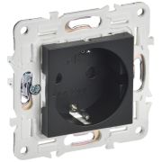 Розетка SKANDY 16А с заземл. защ. шторки безвинт. крепл. SK-R06Bl черн. IEK SK-R14-16-1-K02
