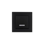 Выключатель 1-клав. с подсветкой Karea RIZZ STAR чер. Makel 88054021