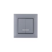Выключатель 2-клав. с подсветкой Karea RIZZ STAR сер. Makel 88065023
