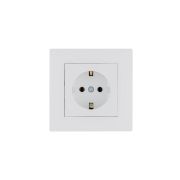 Розетка 1-м керамика Karea RIZZ с заземл. бел. Makel 88001008