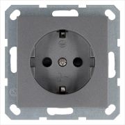 Розетка 1-м Shuko 16А IP20 с заземл. защ. шторки механизм алюм. Jasmart G5501S