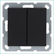 Переключатель проходной 2-кл. 10А IP20 механизм черн. матов. soft touch Jasmart G3022PB