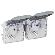 Legrand Plexo Розетка с/з нем.стандарт, 2п. гориз.