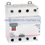 Legrand DX3 УЗО 4P 40А AS 300мА N справа