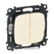 Legrand Valena Allure Выключатель двухклавишный простой автоматические клеммы Слоновая кость