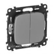 Legrand Valena Allure Выключатель двухклавишный простой автоматические клеммы Алюминий