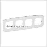 Legrand Valena Allure Рамка 4 поста Белое стекло