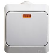 Systeme Electric Этюд Выключатель 1-клавишный с подсветкой IP44 открытая установка Серый BA10-045C