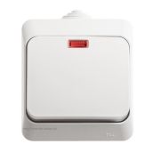 Systeme Electric Этюд Выключатель 1-клавишный с подсветкой IP44 открытая установка Белый BA10-045B