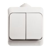 Systeme Electric Этюд Выключатель 2-клавишный IP44 открытая установка Белый BA10-042B
