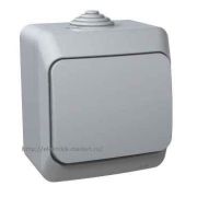 Systeme Electric Этюд Выключатель 1-клавишный IP44 открытая установка Серый BA10-041C