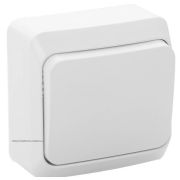 Systeme Electric Этюд Переключатель одноклавишный 10АХ открытая установка Белый BA10-004B