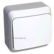 Systeme Electric Этюд Выключатель кнопочный 10А открытая установка Белый KA10-001B