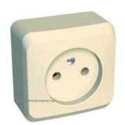 Systeme Electric Этюд Розетка без заземления без шторок 16А открытая установка Кремовый PA16-001K