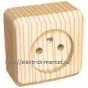 Systeme Electric Этюд Розетка без заземления без шторок 16А открытая установка Сосна PA16-001D