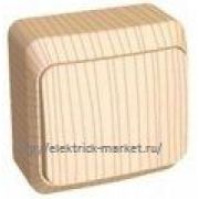 Systeme Electric Этюд Переключатель одноклавишный 10АХ открытая установка Сосна BA10-004D