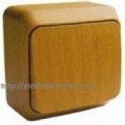 Systeme Electric Этюд Выключатель одноклавишный 10АХ открытая установка Бук BA10-001T