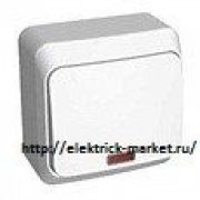 Systeme Electric Этюд Переключатель одноклавишный с подсветкой открытая установка Белый BA10-007B