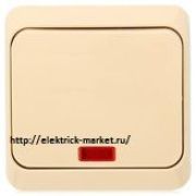 Systeme Electric Этюд Выключатель одноклавишный с подсветкой 10АХ открытая установка Кремовый BA10-005K