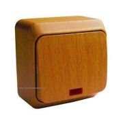 Systeme Electric Этюд Выключатель одноклавишный с подсветкой 10АХ открытая установка Бук BA10-005T