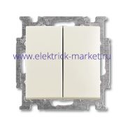 ABB BJB Basic 55 Шале (бел) Выключатель 2-х клавишный