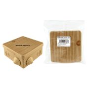 TDM Распаячная коробка ОП 80х80х50мм, крышка, Сосна, IP54, 7вх. инд. штрихкод