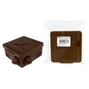 TDM Распаячная коробка ОП 80х80х50мм, крышка, Бук, IP54, 7вх. инд. штрихкод