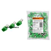 TDM Наконечник штыревой втулочный изолированный (двойной) НШвИ (2) 16,0х14 Зеленый (100 шт)