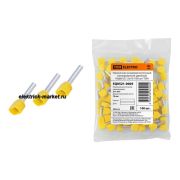 TDM Наконечник штыревой втулочный изолированный (двойной) НШвИ (2) 1,0х10 Желтый (100 шт)