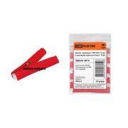 TDM Зажим «крокодил» ЗКИ 30А 75мм в изоляции Красный (10шт)