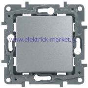 Legrand Etika Алюм Выключатель 1-клавишный, авт.клеммы, 10AX, 250 В 672401