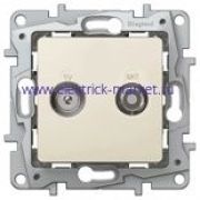 Legrand Etika Сл.кость Розетка TV/SAT 2-х кабельная 672357