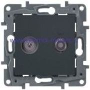 Legrand Etika Антрацит Розетка TV/SAT 2-х кабельная 672657