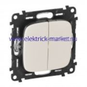 Legrand Valena Allure Выключатель двухклавишный простой автоматические клеммы Жемчуг