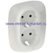 Legrand Valena Allure Лицевая панель для двойной силовой розетки 2х2К+З Жемчуг