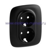 Legrand Valena Allure Лицевая панель для двойной силовой розетки 2х2К+З Антрацит