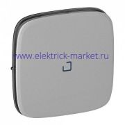 Legrand Valena ALLURE Алюм Клавиша 1-ая с подсветкой/индикацией (голубая линза в центре)