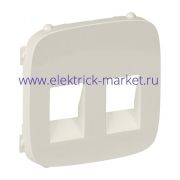 Legrand Valena Allure Лицевая панель для двойной аудиорозетки с пружинными зажимами Слоновая кость