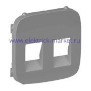 Legrand Valena Allure Лицевая панель для двойной аудиорозетки с пружинными зажимами Алюминий