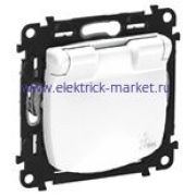 Legrand Valena Allure Розетка электрическая с заземлением, с крышкой, автоматические клеммы Жемчуг