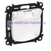 Legrand Valena Allure Розетка электрическая с заземлением, с крышкой Белая